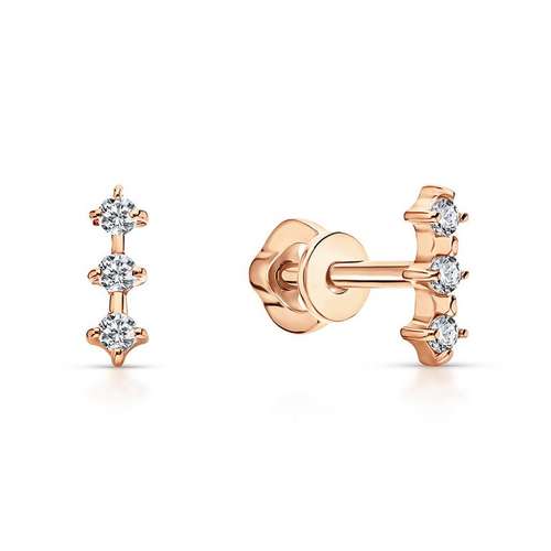 Золотые серьги с фианитами