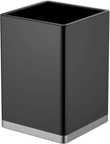 Стакан для зубных щеток Boheme 10961-B-CR chrome, black, керамический