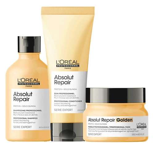 L'OREAL PROFESSIONNEL Набор средств для волос Absolut Repair : шампунь+кондиционер+маска