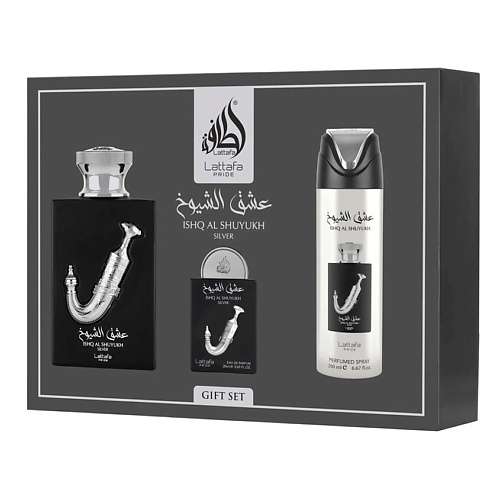 LATTAFA Набор Ishq Al Shuyukh Silver: Парфюмерная вода + Дезодорант