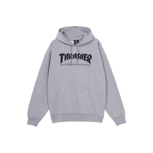 Thrasher Skate MAG Logo Basic Письмо С флисовой подкладкой Худи Свитшот Американская версия Унисекс Светло-серый