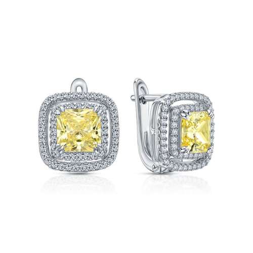 Серьги из серебра с фианитами