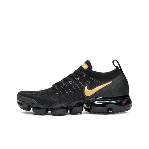 Nike VaporMax Flyknit 2 Low Беговые кроссовки Черный Золото Унисекс