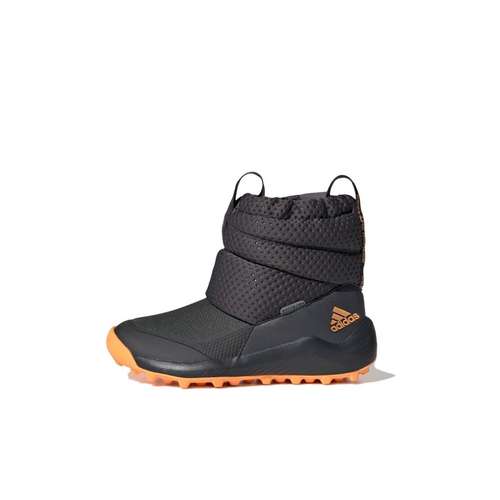 Adidas Rapidasnow C Водонепроницаемые и Теплые Детские Ботинки Черные и Оранжевые для Детей Возрастом 3-7 Лет