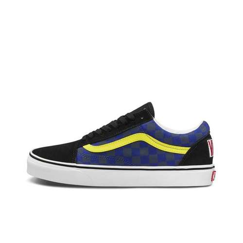 Vans Old Skool Винтаж Низкие Кроссовки для Скейтбординга Унисекс Черные Синие