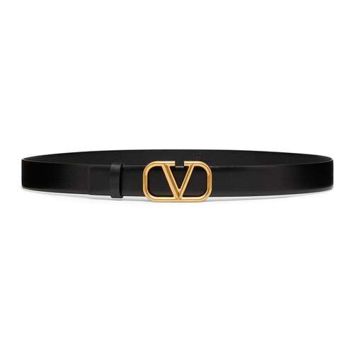 Valentino Минималистский ремешок из коровьей кожи женский черный ширина 3 см