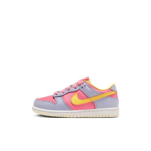 Nike Dunk BP Амортизация Износостойкие Низкие Кеды для Скейтбординга Серого и Розового Цвета для Детей Возрастом 3-7 Лет