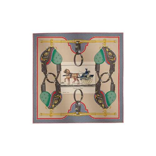 HERMES Carrick a Pompe Тутовый шелк Шарфы Женские Серый Желтый Синий
