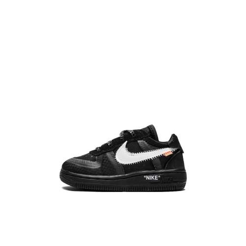 OFF-WHITE x Nike Air Force 1 Модные спортивные низкие кроссовки Черный & Белый детские