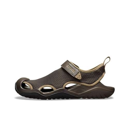 Crocs Ткань Удобные Легкие Быстросохнущие Дышащие Спортивные Сандалии Унисекс Темно-Кофейный