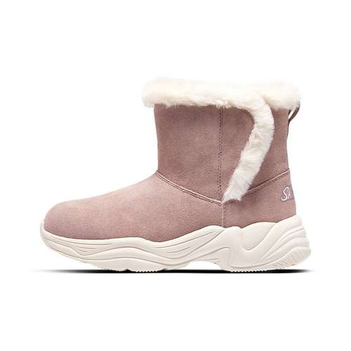 Skechers Флисовая подкладка термическая комфортная средней длины детские ботинки светло-розовые для подростков