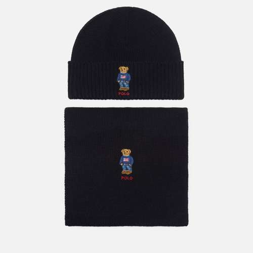 Подарочный набор Polo Ralph Lauren Flag Bear Beanie & Scarf Gift Box