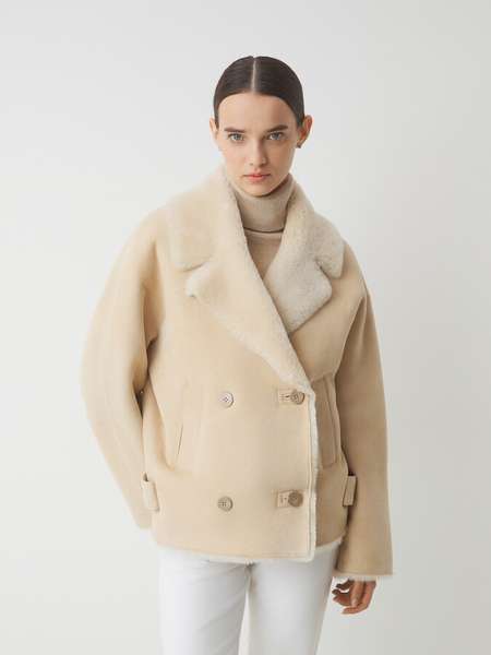 Женская дубленка  MAISON DAVID (натуральная замша дубльфас)