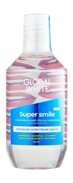 Global White Super Smile Отбеливающий ополаскиватель