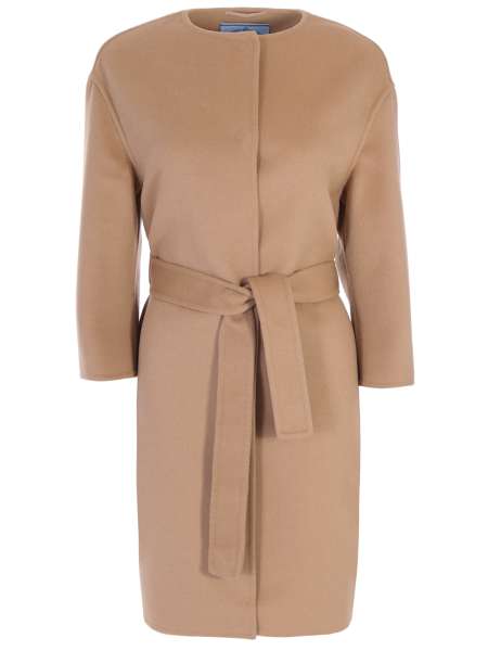 Прямое пальто, PRADA, P6734L/ Бежевый