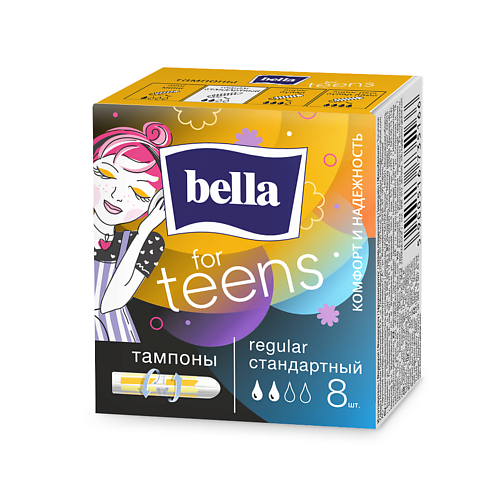 BELLA FOR TEENS Тампоны женские гигиенические regular/стандартный 8 шт.