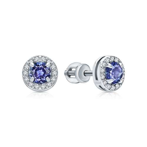 Серьги из серебра с фианитами
