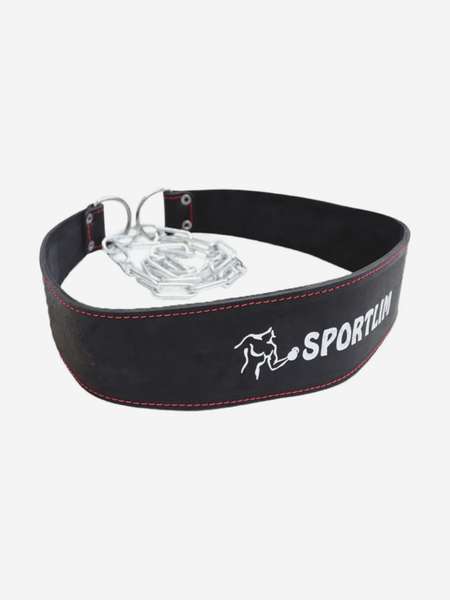 Пояс кожаный с цепью (лифтерский) Sportlim SOS-0333-22 115 см черный