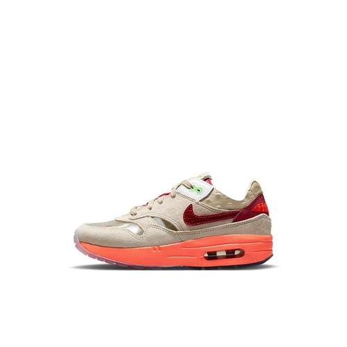 CLOT X Nike Air Max 1 'kiss OF Death' Аbrasion Resistant Беговые кроссовки Коричнево-красный 2021 Детский