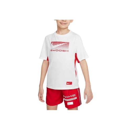 Nike Dri-Fit Swoosh T-Shirt Белый Университетский Красный Детский