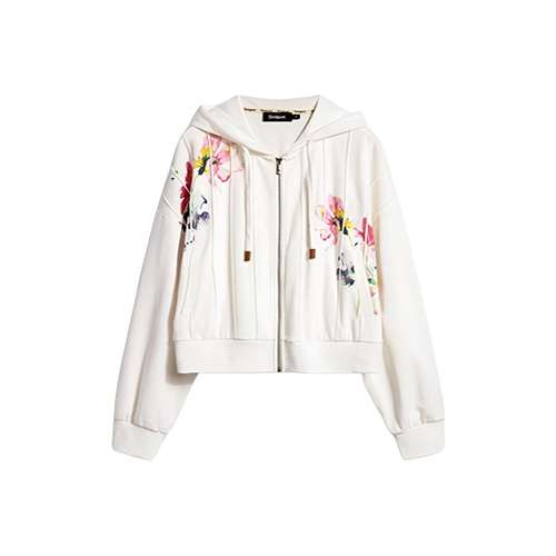 Desigual Белый Lining Fabric С принтом Женские Свитшоты