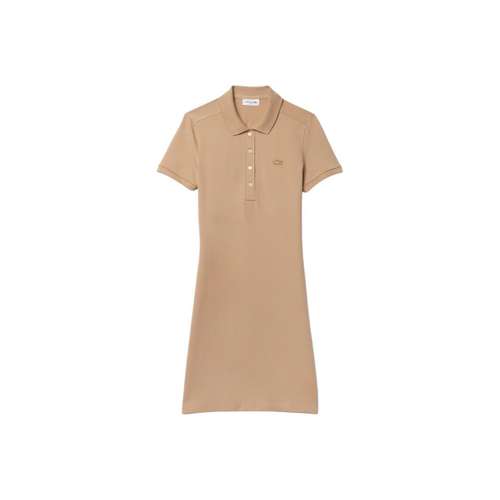 LACOSTE Короткое платье с короткими рукавами женское бежевое
