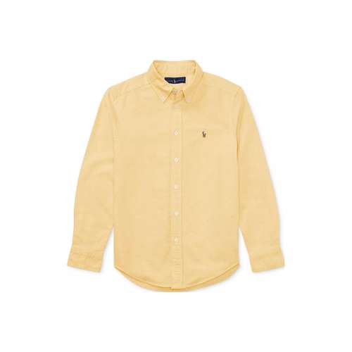 Polo Ralph Lauren SS23 Однотонная рубашка осенняя детская желтая с разборным обручом