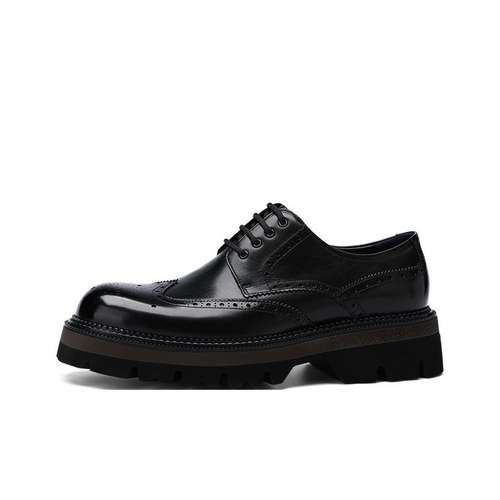 U7 BROGUE Броги из натуральной коровьей кожи повседневные мужские туфли черные