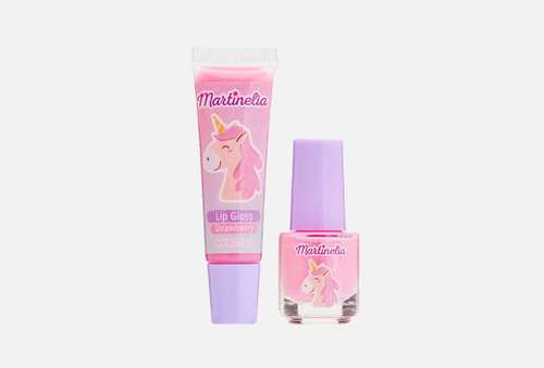 Набор детской декоративной косметики из двух позиций | Martinelia | Little Unicorn Lip Gloss + Nail Polish