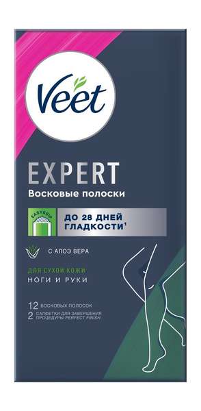 Veet Expert Восковые полоски Для сухой кожи Ноги и руки