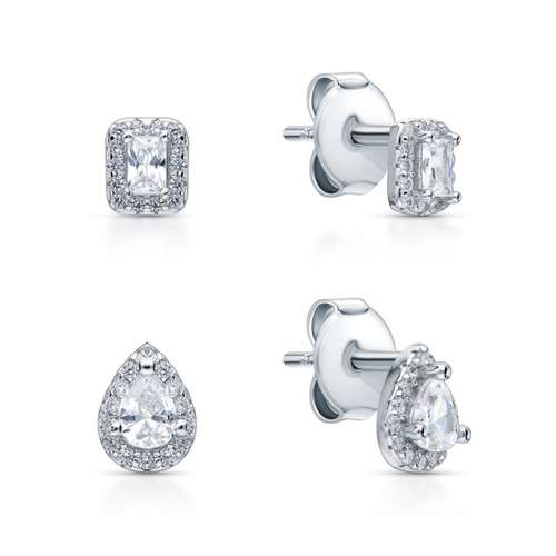 Серьги из серебра с фианитами