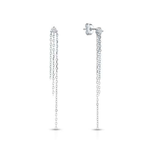 Серьги из серебра с фианитами