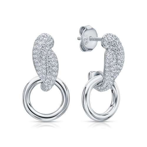 Серьги из серебра с фианитами