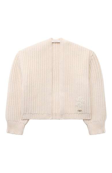Детское: Кардиган из хлопка и шерсти Chloé