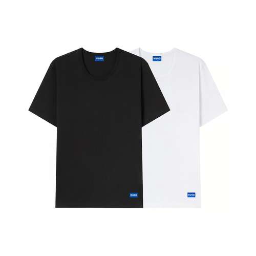 Hugo Boss 2 пачки черный + белый мужские футболки с коротким рукавом