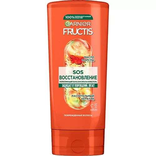 FRUCTIS Укрепляющий бальзам-ополаскиватель для волос, SOS Восстановление, для сухих и ломких волос с секущимися кончиками