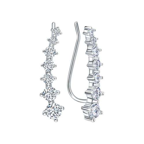Серьги из серебра с фианитами