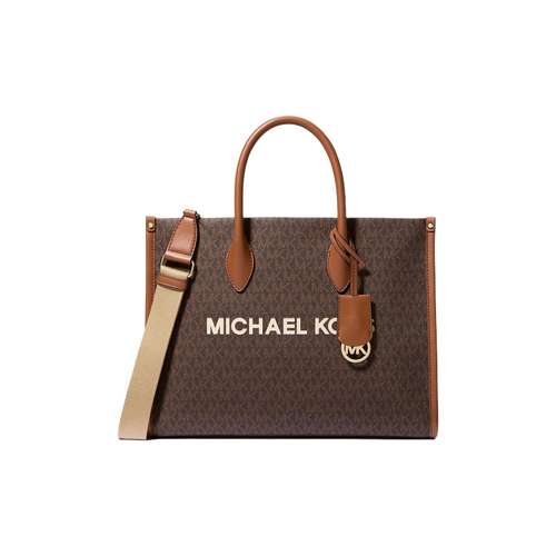 MICHAEL KORS Mirella Покрытие Холст с Полиэстером Волокно и ПУ (Полиуретан) Сумка Средняя Женская Коричневая