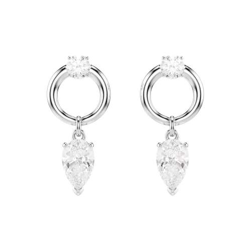 Swarovski Оригинальный дизайн Кубический кристалл циркон Серьги Унисекс Белый