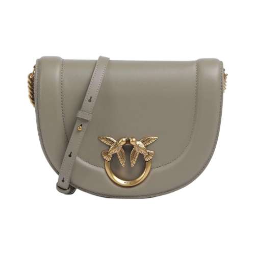 PINKO Овчина Saddle Bag Сумка через плечо Женская Серого цвета