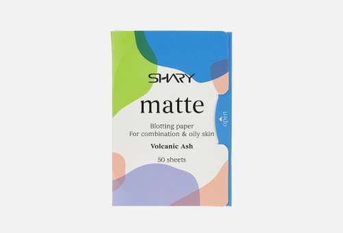 Матирующие салфетки для комбинированной и жирной кожи лица | Shary | Matte blotting paper for combination & oily skin Volcanic Ash