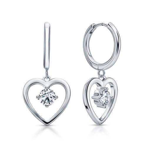 Серьги из серебра с фианитами