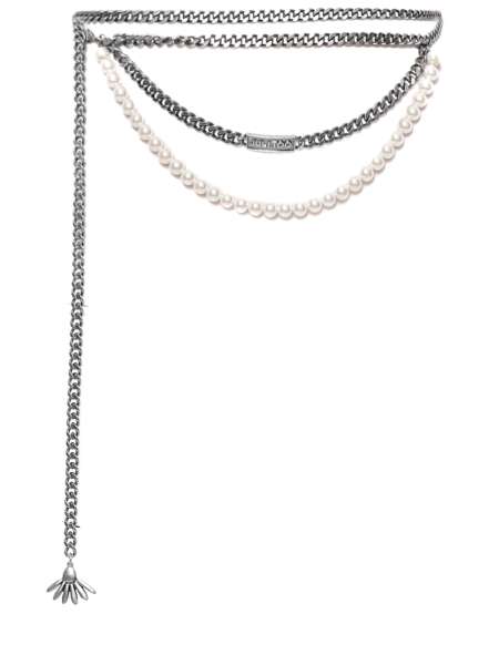 Пояс с жемчугом, JULI TOO, JT Pearl belt chain SILVER