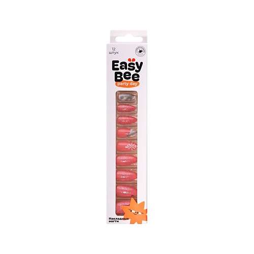 EASYBEE Набор накладных ногтей с клеевыми стикерами NAIL DAY Pink Marble