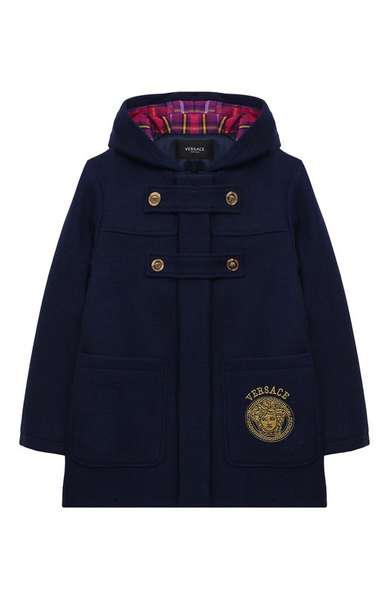 Детское: Шерстяное пальто Versace