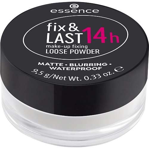ESSENCE Рассыпчатая фиксирующая пудра fix & LAST 14h make-up fixing LOOSE POWDER
