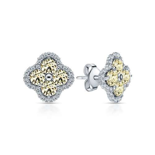 Серьги из серебра с фианитами
