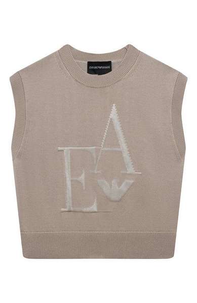 Детское: Жилет из хлопка и вискозы Emporio Armani