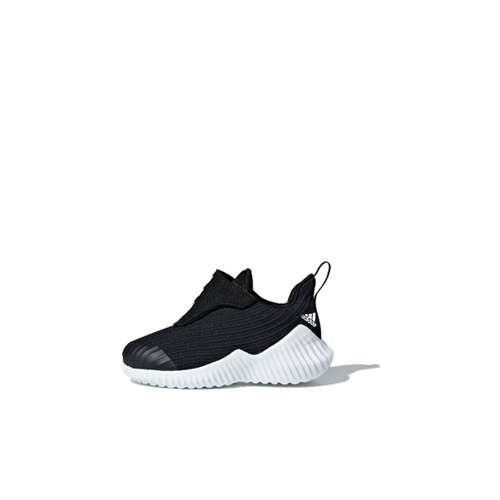 Adidas Fortarun ac I Сетчатая ткань Устойчивая к истиранию Низкая Обувь для малышей Черно-белая Для младенцев и малышей
