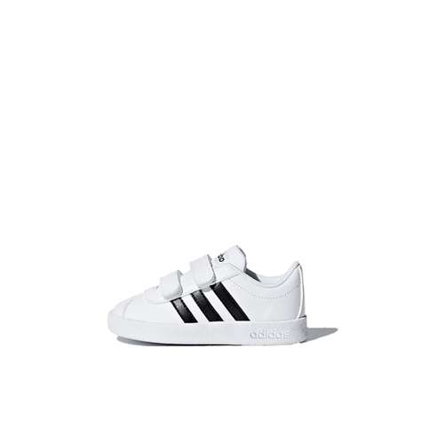 Adidas VL Court 2,0 Баланс Низкие Кроссовки для Малышей Белый Черный Для Младенцев и Малышей